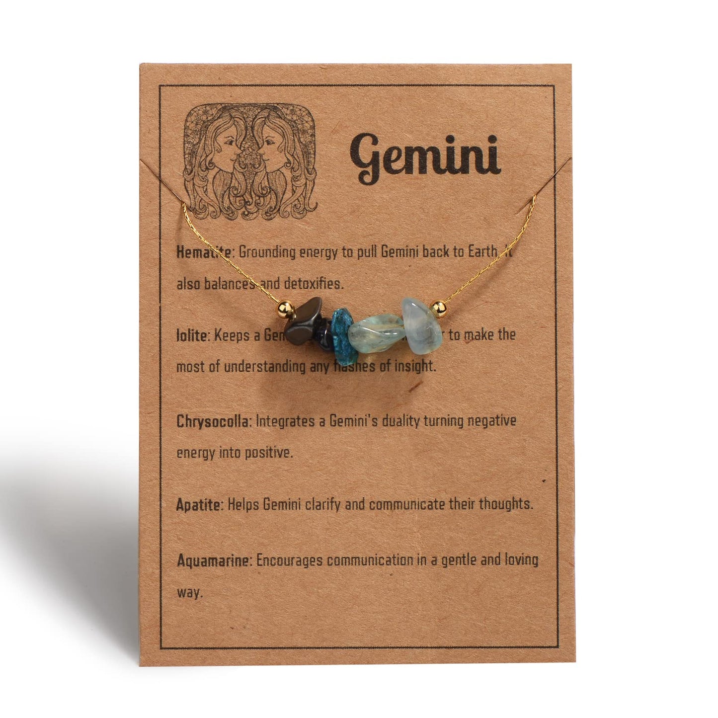 Natural Stone Zodiac Sign Choker Necklace for Women Raw Crystals Zodiac Necklace Horoscope Healing Gemstone Crystals Astrology Jewelry Holiday gifts