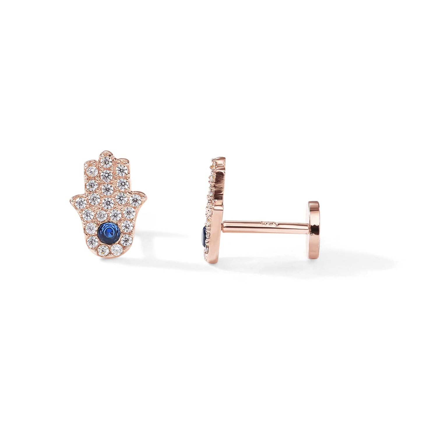 JSJOY 14K Gold Plated Solid 925 Sterling Silver Post Flat Back Stud Earrings for Women Cartilage Helix Piercing