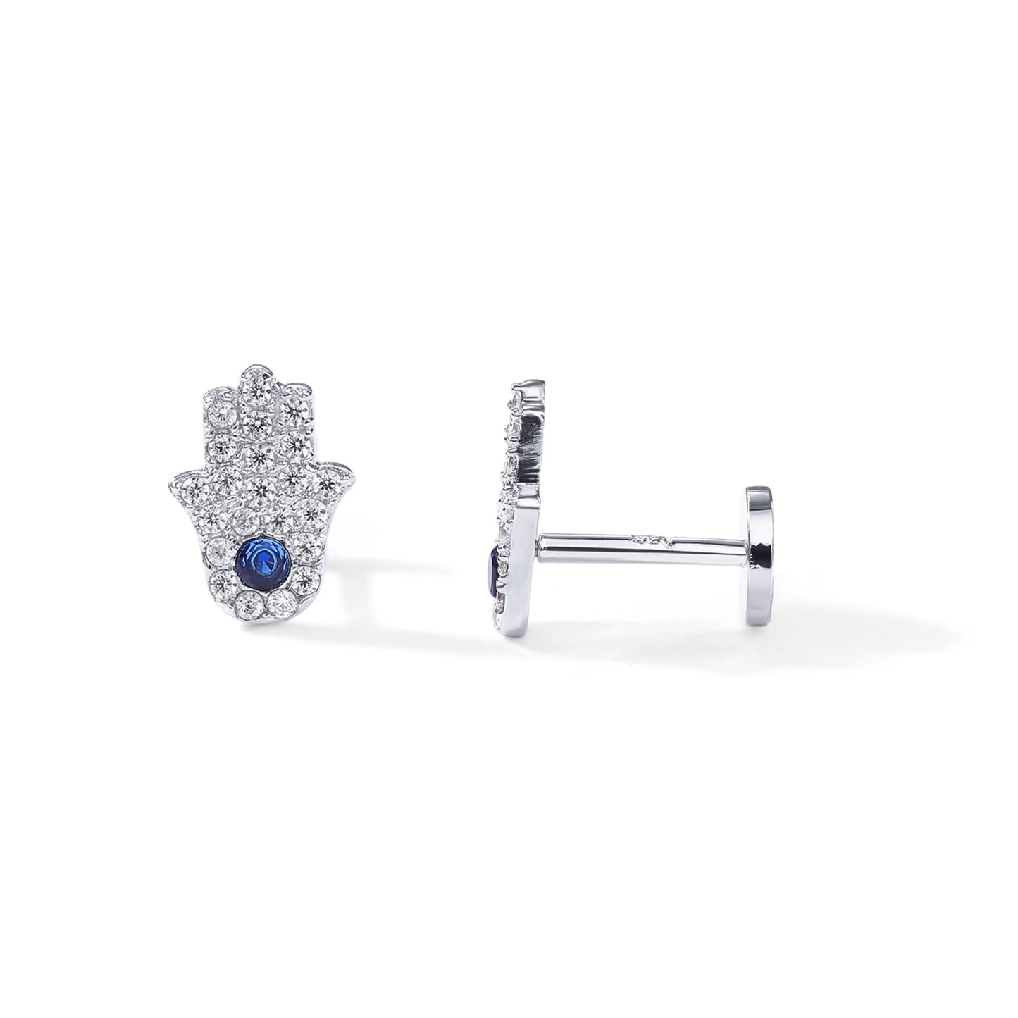 JSJOY 14K Gold Plated Solid 925 Sterling Silver Post Flat Back Stud Earrings for Women Cartilage Helix Piercing