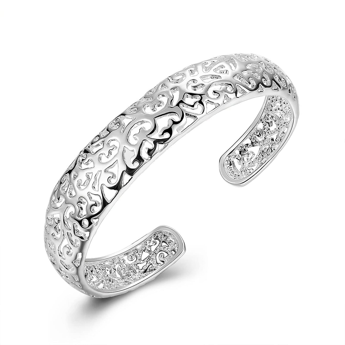 JSJOY Handmade Bracelet for Women 925 Sterling Silver Bangle Bracelet with Gift Box Braided Cuff Bracelet Wrap Birthday Gifts