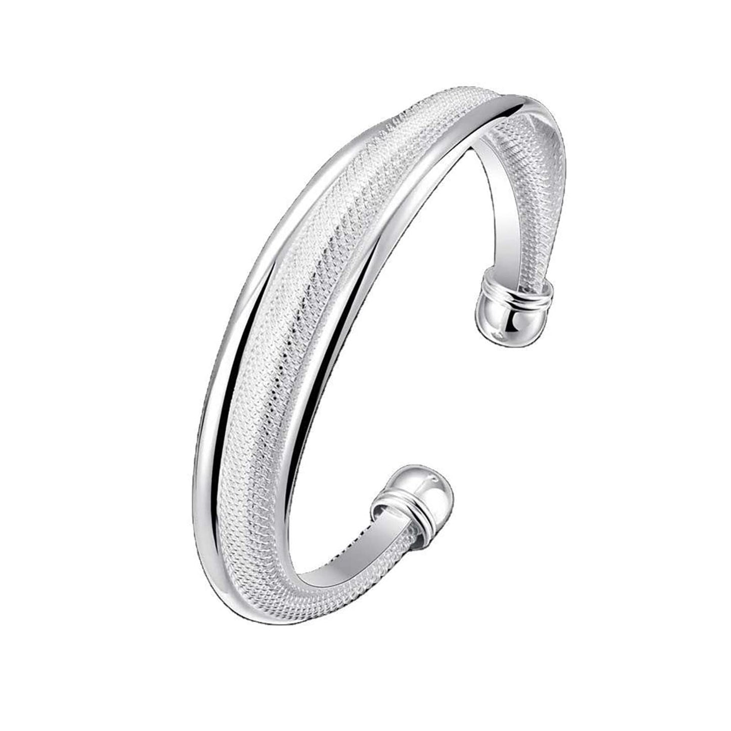 JSJOY Handmade Bracelet for Women 925 Sterling Silver Bangle Bracelet with Gift Box Braided Cuff Bracelet Wrap Birthday Gifts
