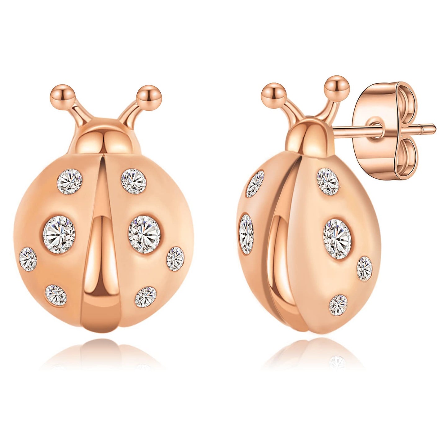 Gold Stud Earrings for Women 14k Gold Plated Silver Rose Gold Cute Pearl Heart Mushroom Evil Eye Starfish Snowflake Crescent Moon Star Dainty Fashion Diamond Small Trendy Earings Hypoallergenic for Teen Girls Jewelry Gifts