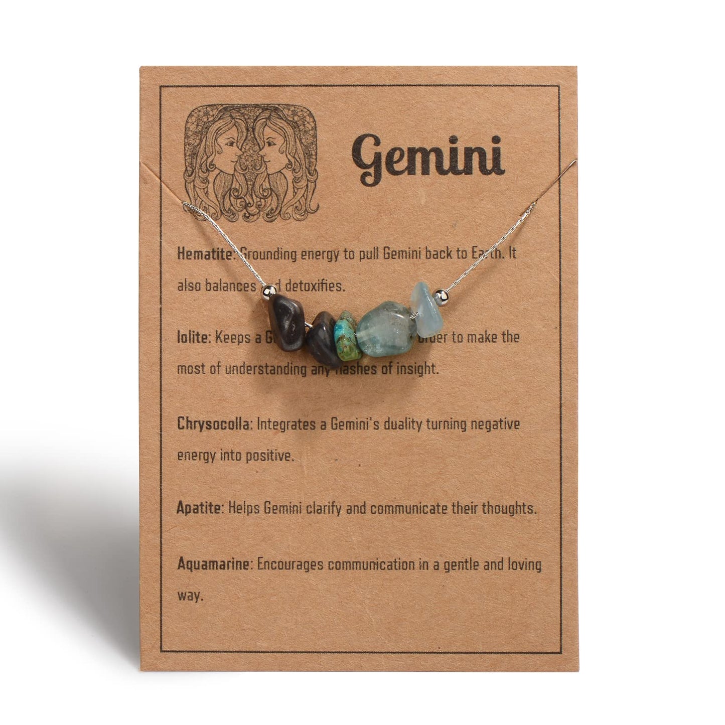 Natural Stone Zodiac Sign Choker Necklace for Women Raw Crystals Zodiac Necklace Horoscope Healing Gemstone Crystals Astrology Jewelry Holiday gifts