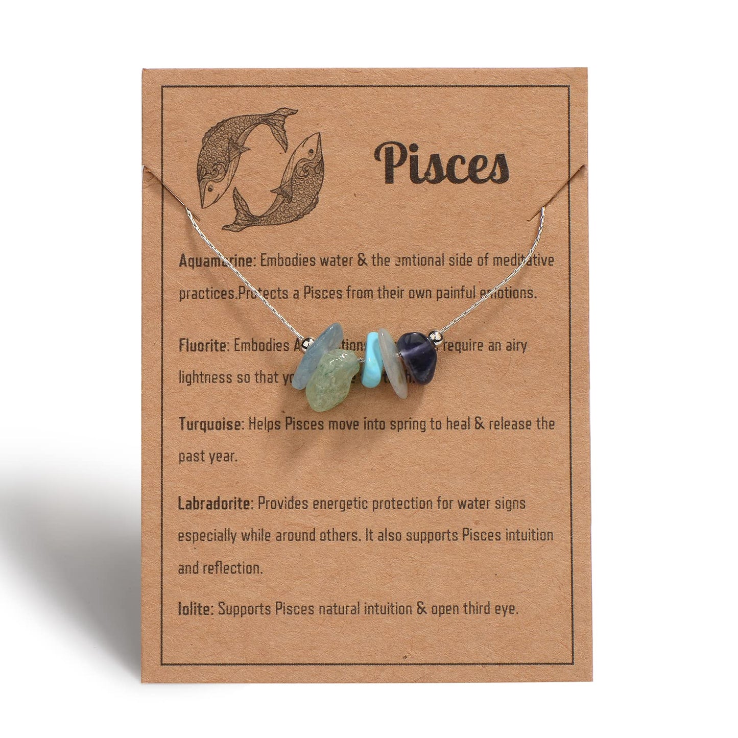 Natural Stone Zodiac Sign Choker Necklace for Women Raw Crystals Zodiac Necklace Horoscope Healing Gemstone Crystals Astrology Jewelry Holiday gifts