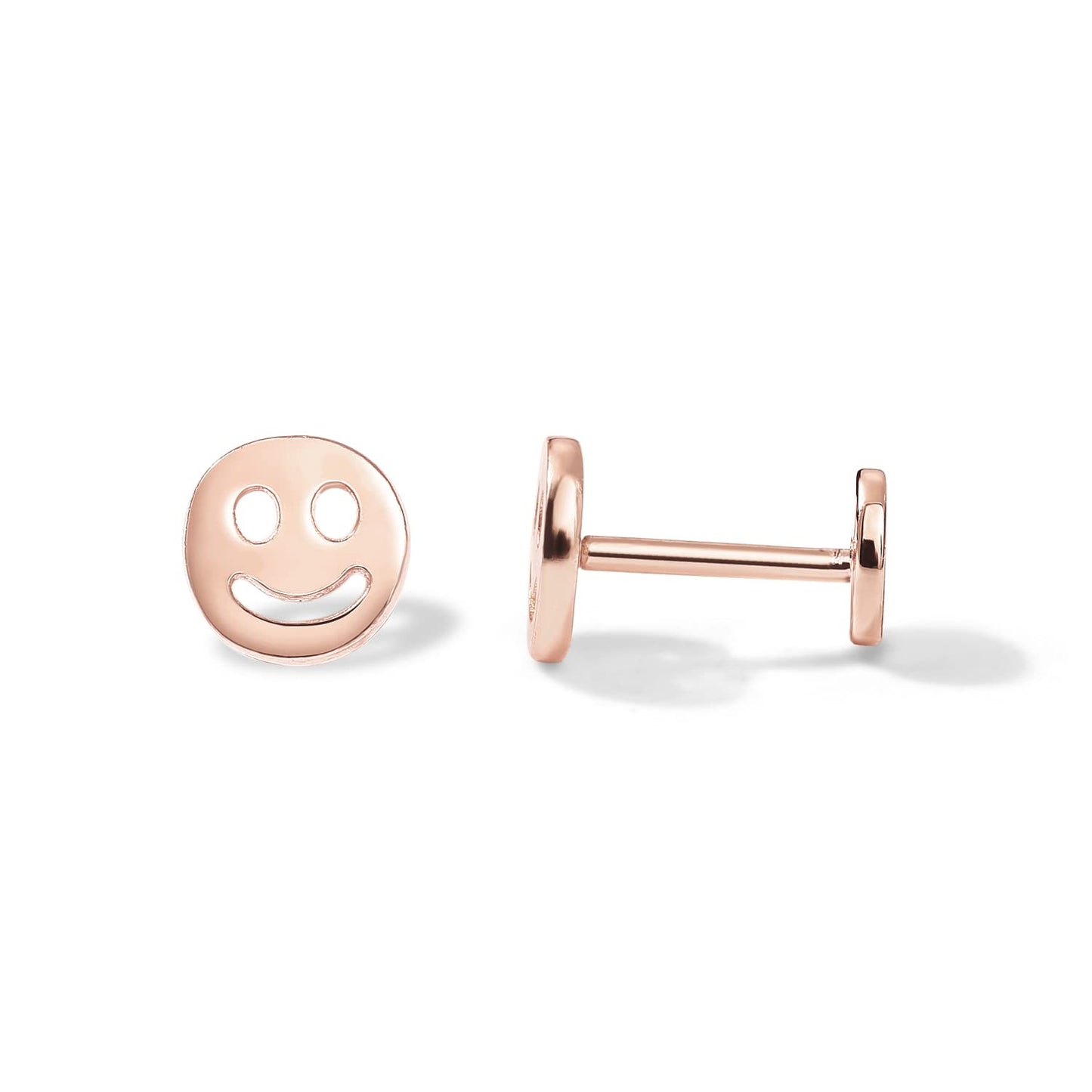JSJOY 14K Gold Plated Solid 925 Sterling Silver Post Flat Back Stud Earrings for Women Cartilage Helix Piercing