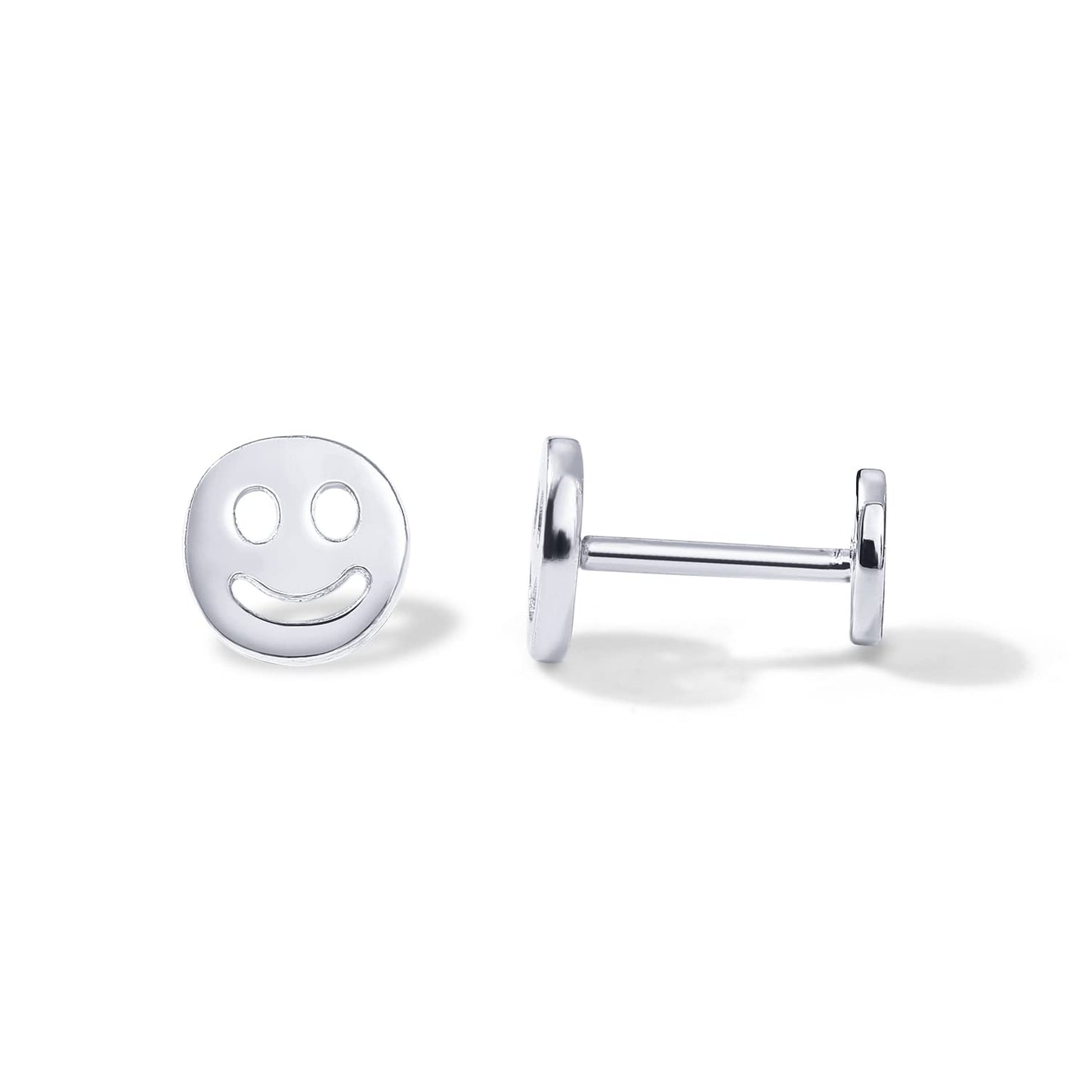 JSJOY 14K Gold Plated Solid 925 Sterling Silver Post Flat Back Stud Earrings for Women Cartilage Helix Piercing