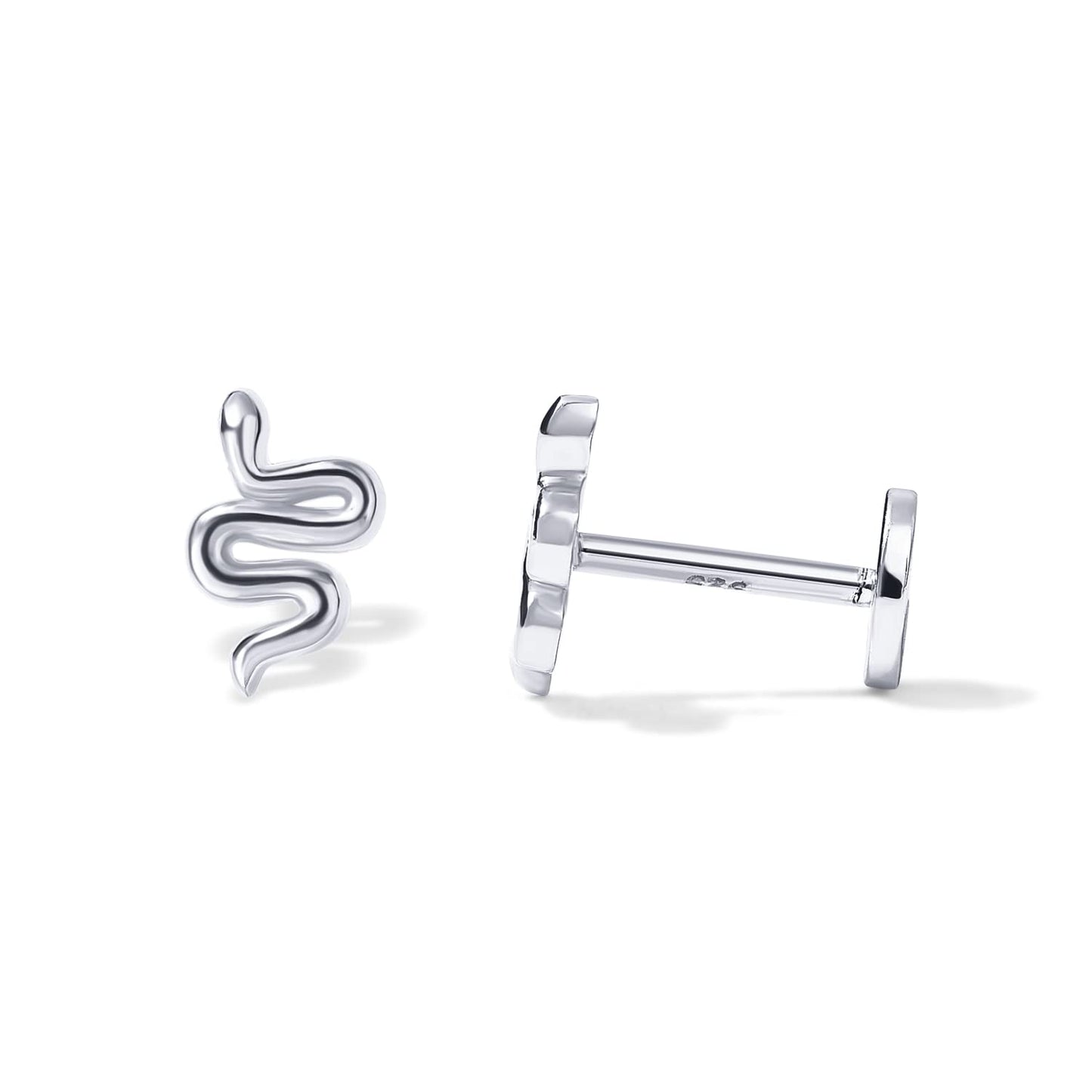 JSJOY 14K Gold Plated Solid 925 Sterling Silver Post Flat Back Stud Earrings for Women Cartilage Helix Piercing