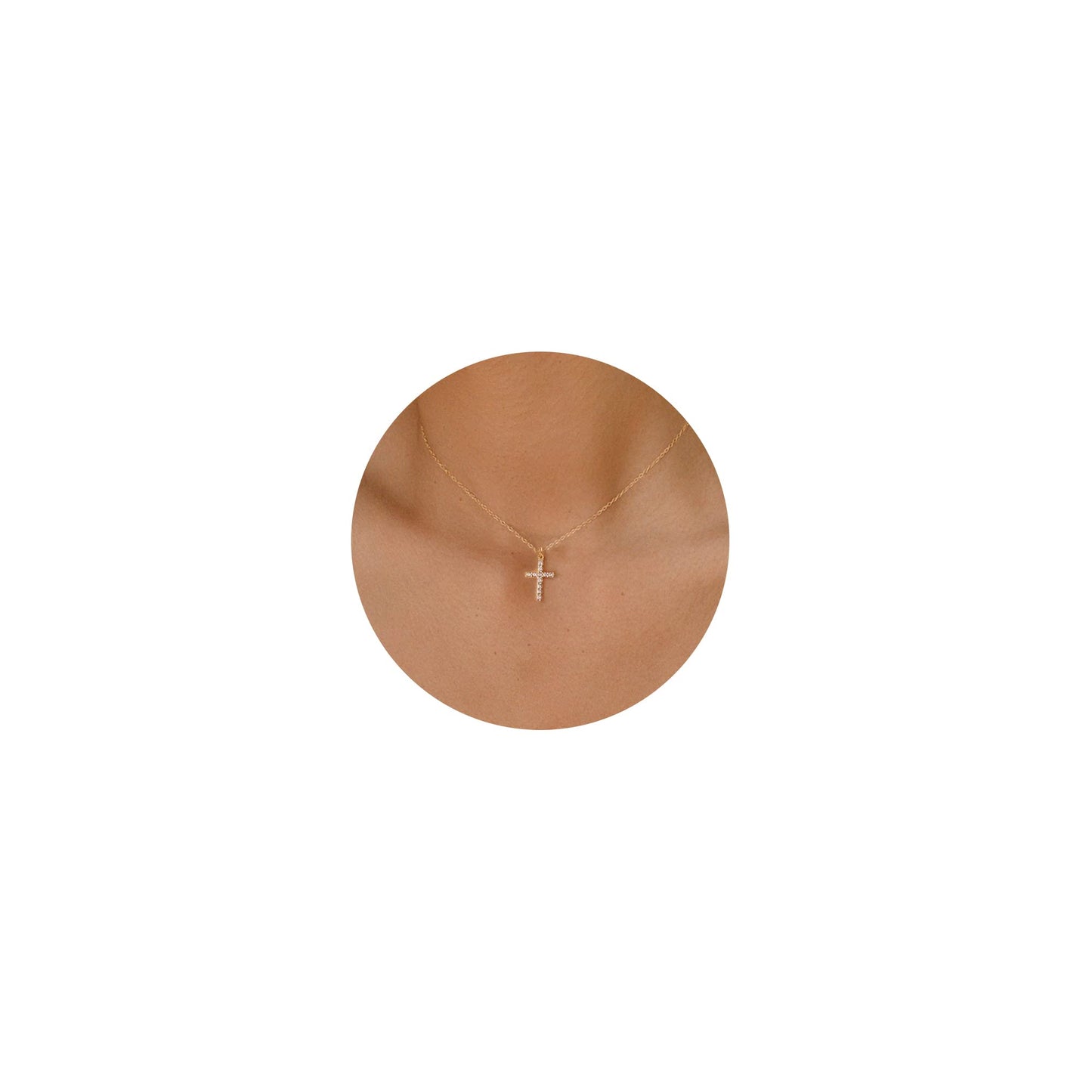 JSJOY Cross Necklace for Women, 14K Gold Plated/Sterling silver Chain Necklace Dainty Layered Gold Cross Pendant Necklace Simple Cute Necklaces for Women Gold Jewelry for Women