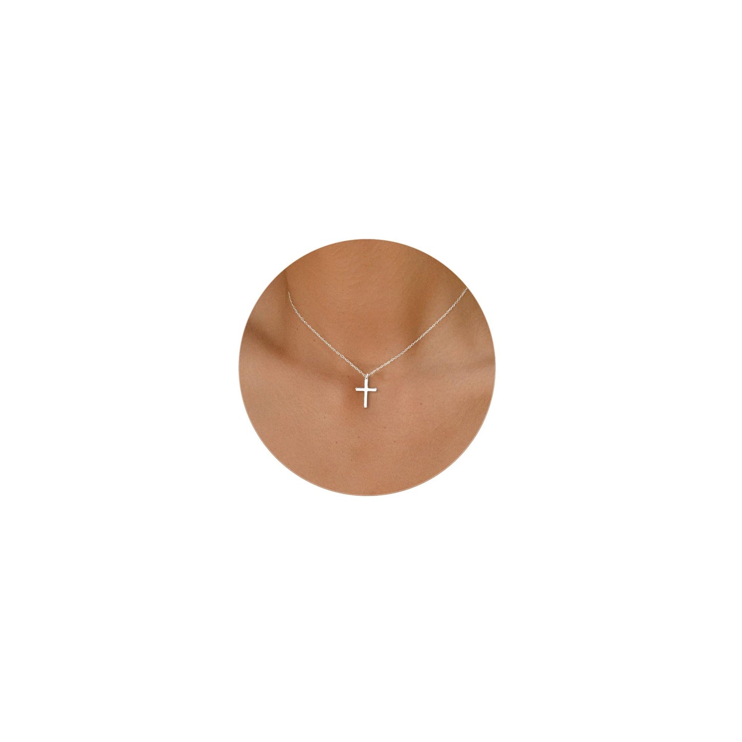 JSJOY Cross Necklace for Women, 14K Gold Plated/Sterling silver Chain Necklace Dainty Layered Gold Cross Pendant Necklace Simple Cute Necklaces for Women Gold Jewelry for Women
