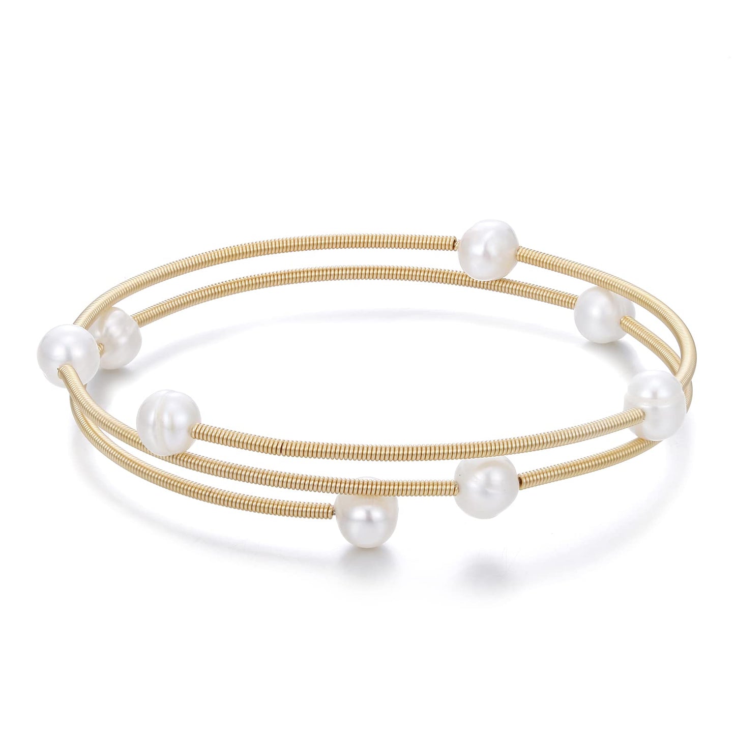 Freshwater Cultured Pearl Bracelet for Women Fashion pearl Pearl Stretch Bracelet Pearl Cuff Bangle Pearl Sliding Bolo Bracelet