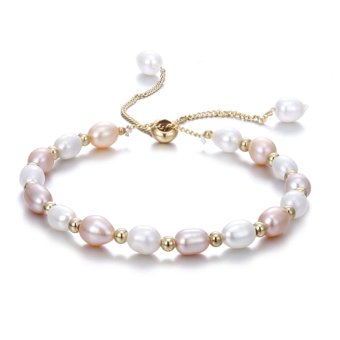 Freshwater Cultured Pearl Bracelet for Women Fashion pearl Pearl Stretch Bracelet Pearl Cuff Bangle Pearl Sliding Bolo Bracelet