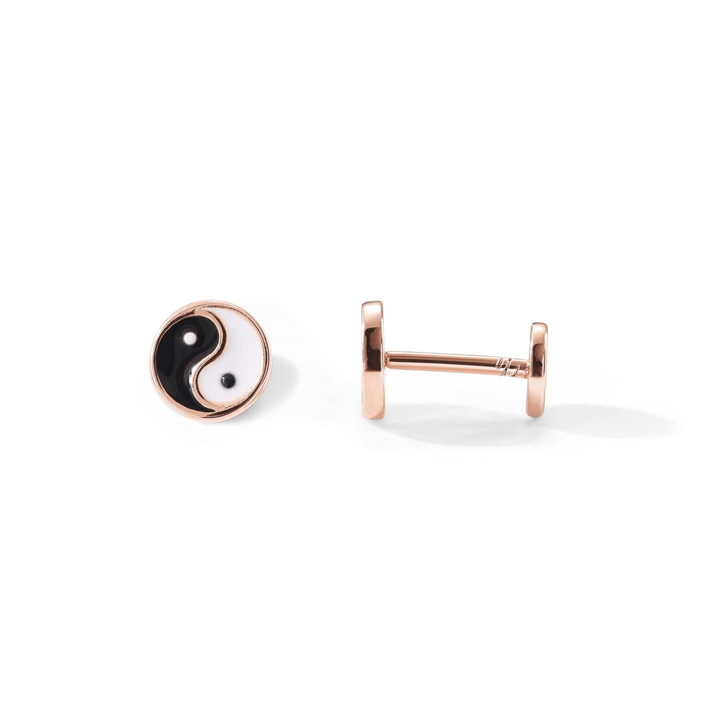 JSJOY 14K Gold Plated Solid 925 Sterling Silver Post Flat Back Stud Earrings for Women Cartilage Helix Piercing