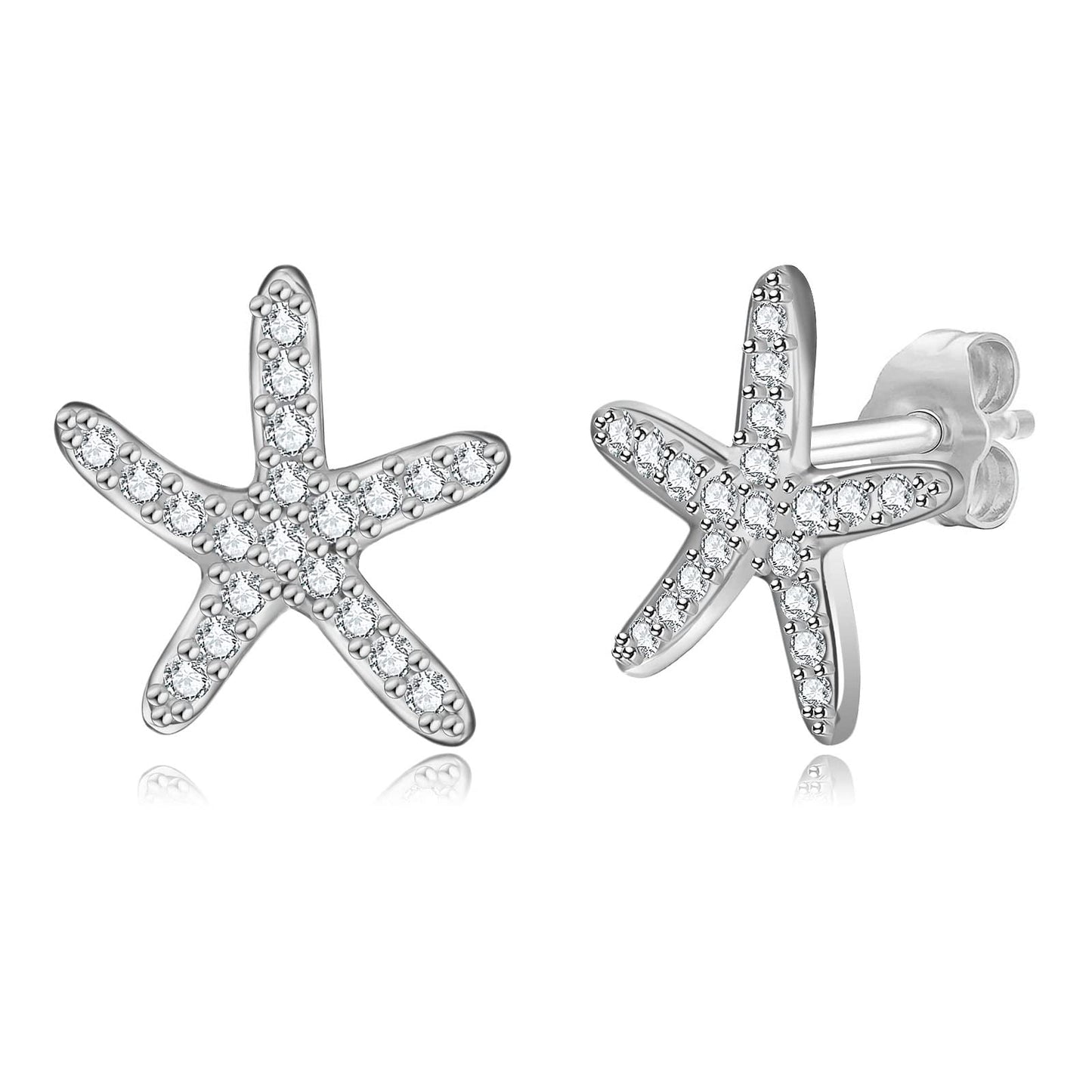 Gold Stud Earrings for Women 14k Gold Plated Silver Rose Gold Cute Pearl Heart Mushroom Evil Eye Starfish Snowflake Crescent Moon Star Dainty Fashion Diamond Small Trendy Earings Hypoallergenic for Teen Girls Jewelry Gifts