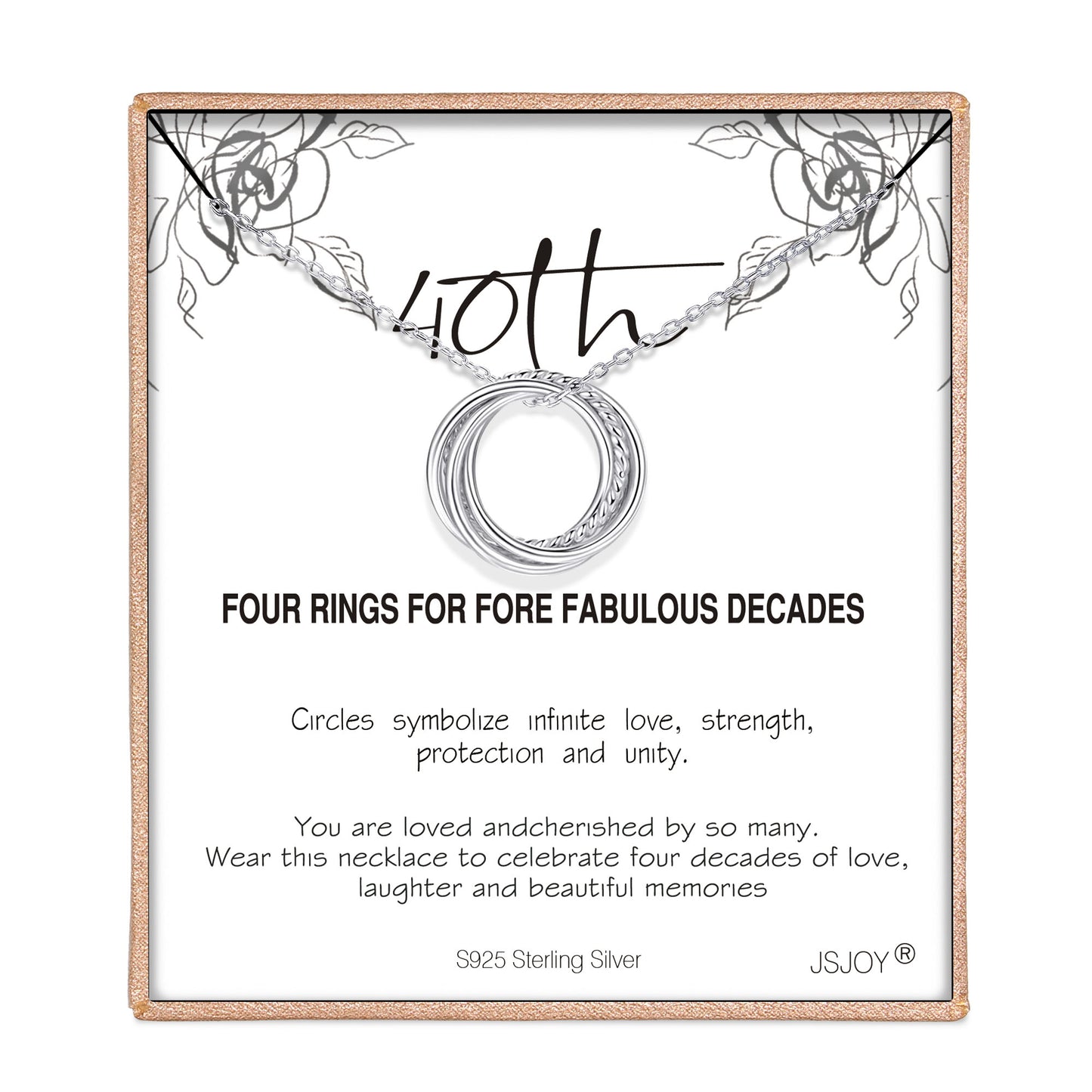 JSJOY Birthday Gifts for Women Sterling Silver Necklace 30th 40th 50th 70th 80th 90th Birthday Necklace For Her 3 4 5 6 7 8 9 Decade Jewelry 30 40 50 60 70 80 90 Years Old Anniversary gifts