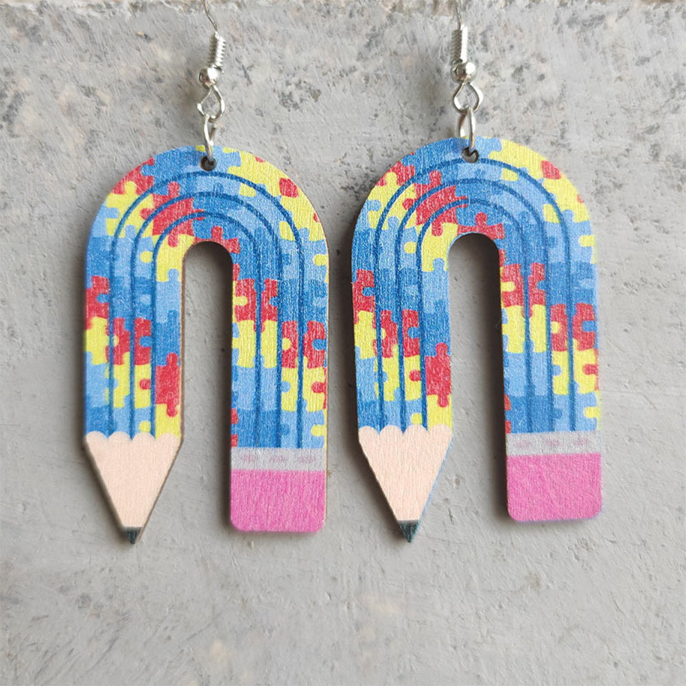 JSJOY Color Classics Stackable Book Hanging Earrings Personality Beginning Season Teacher Student Gifts Book Earrings Double Sided Color Painting for Women Girls