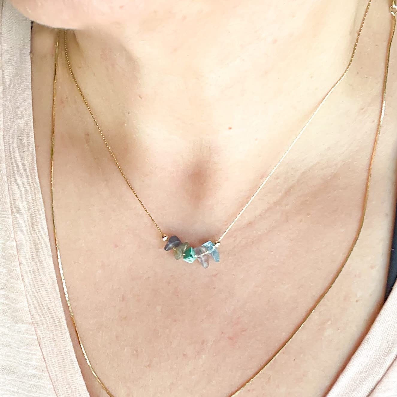 Natural Stone Zodiac Sign Choker Necklace for Women Raw Crystals Zodiac Necklace Horoscope Healing Gemstone Crystals Astrology Jewelry Holiday gifts