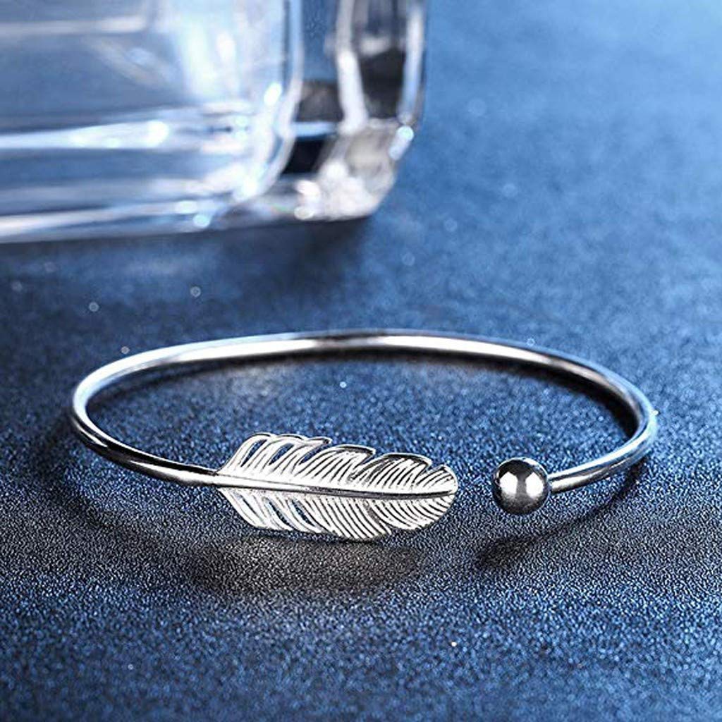 Leaf Shape Bracelet for Women Girls Metal Bracelet Fashion Simple Open Bracelets Jewelry Bangle Bracelets Gifts Birthday