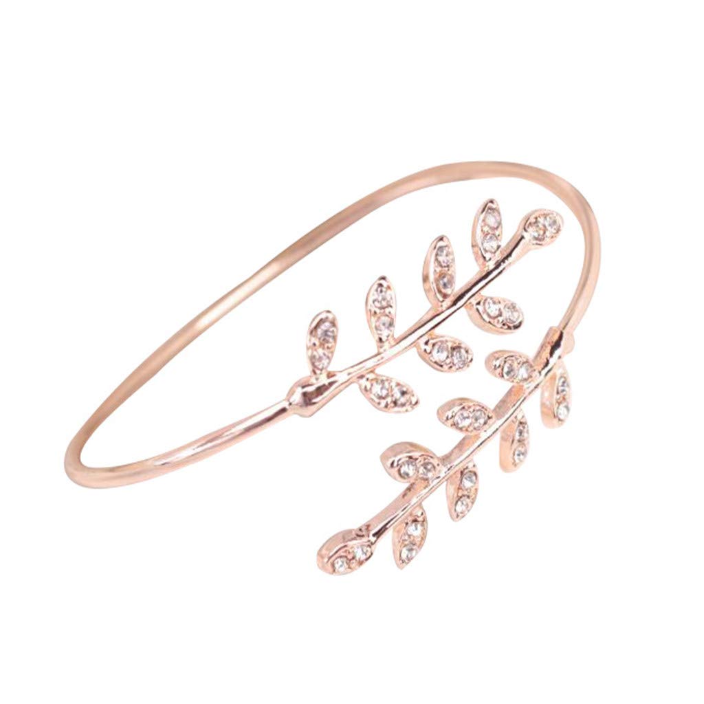 Leaf Shape Bracelet for Women Girls Metal Bracelet Fashion Simple Open Bracelets Jewelry Bangle Bracelets Gifts Birthday