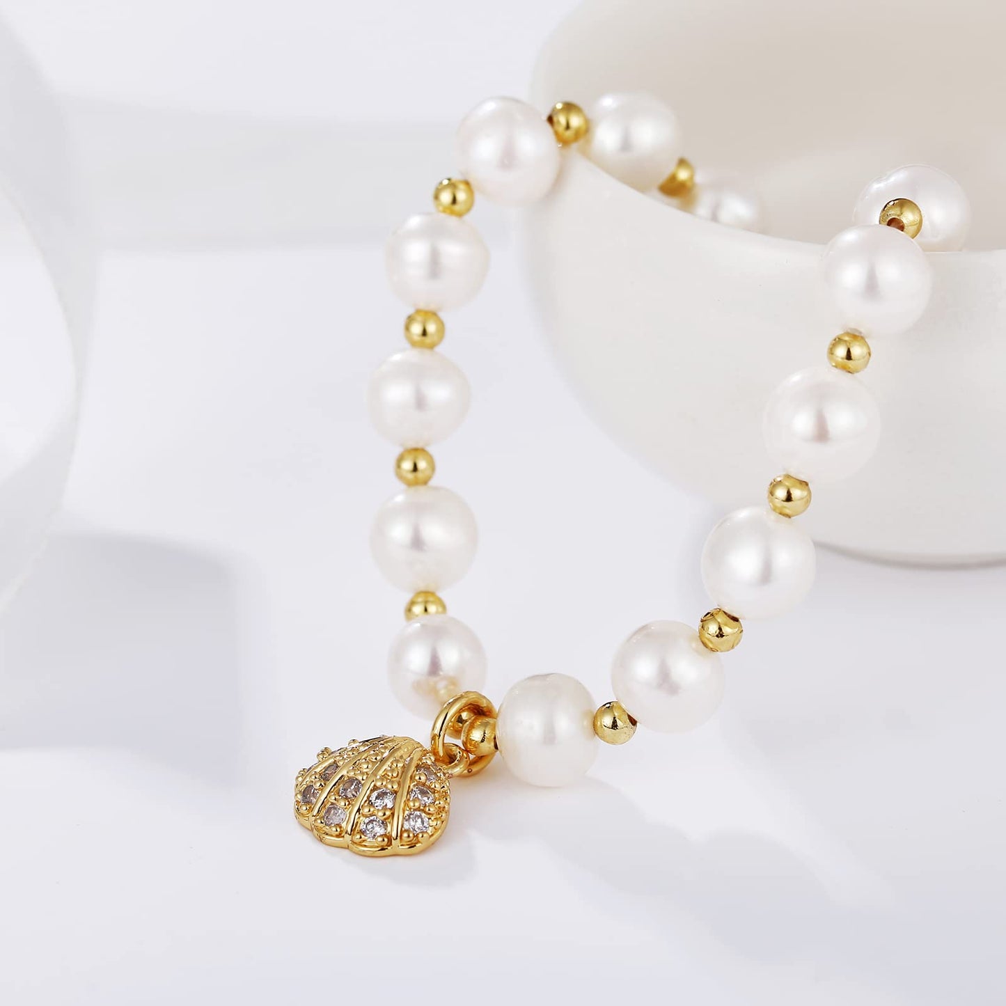 Freshwater Cultured Pearl Bracelet for Women Fashion pearl Pearl Stretch Bracelet Pearl Cuff Bangle Pearl Sliding Bolo Bracelet
