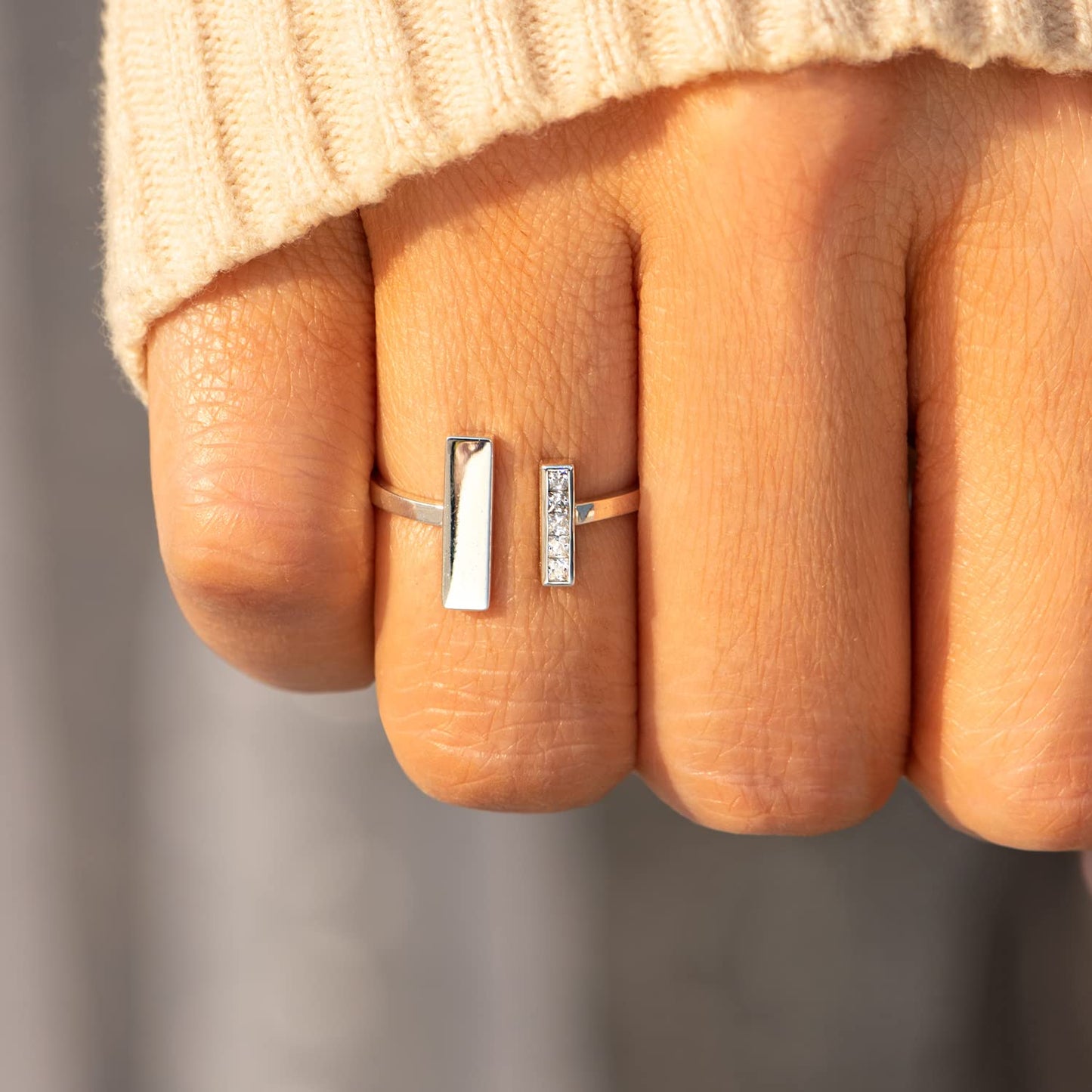 JSJOY 925 Sterling Silver Daughter Rings for Women Friends Thick and Thin Rings for Women Birthday Christmas Gifts Rings for Mother Daughter Friends Lover gife
