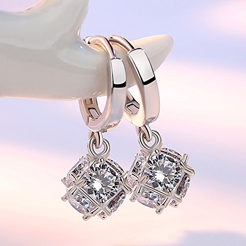 Pearl Fashion Earrings Women's Selected AAAA+ Natural Freshwater Round Pearl Sterling Silver Jewelry Hypoallergenic Mom Earrings Wedding Diamond Christmas Holiday gifts