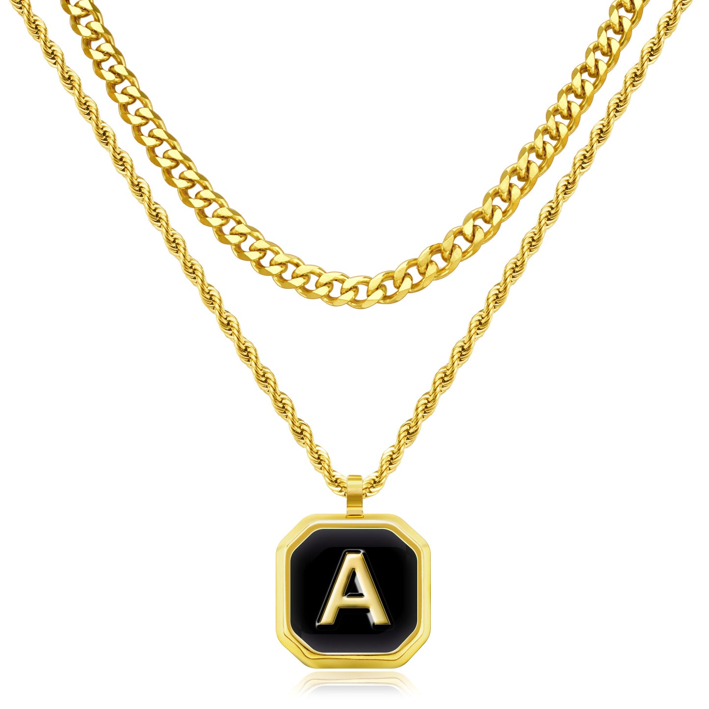 JSJOY Layered Initial Necklaces for Men