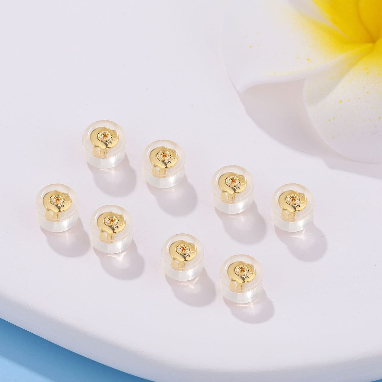 Sterling Silver Locking Secure Earring Backs for Studs Silicone Earring Backs Replacements for Studs Droopy Ears No-Irritate Hypoallergenice Earring Backs for Adults&Kid