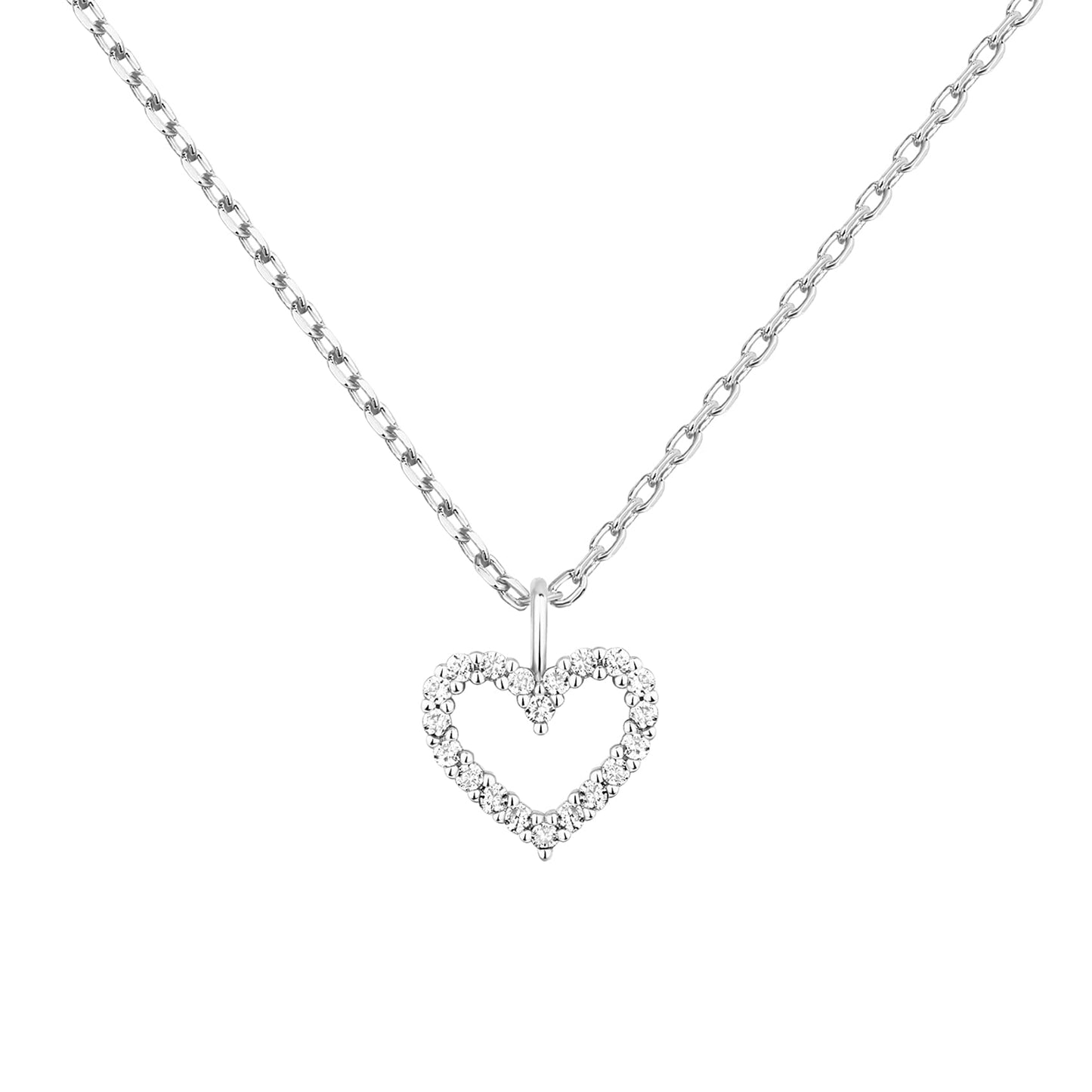 JSJOY 14K Gold Plated Cubic Zirconia Heart Necklace Gold Necklaces for Women