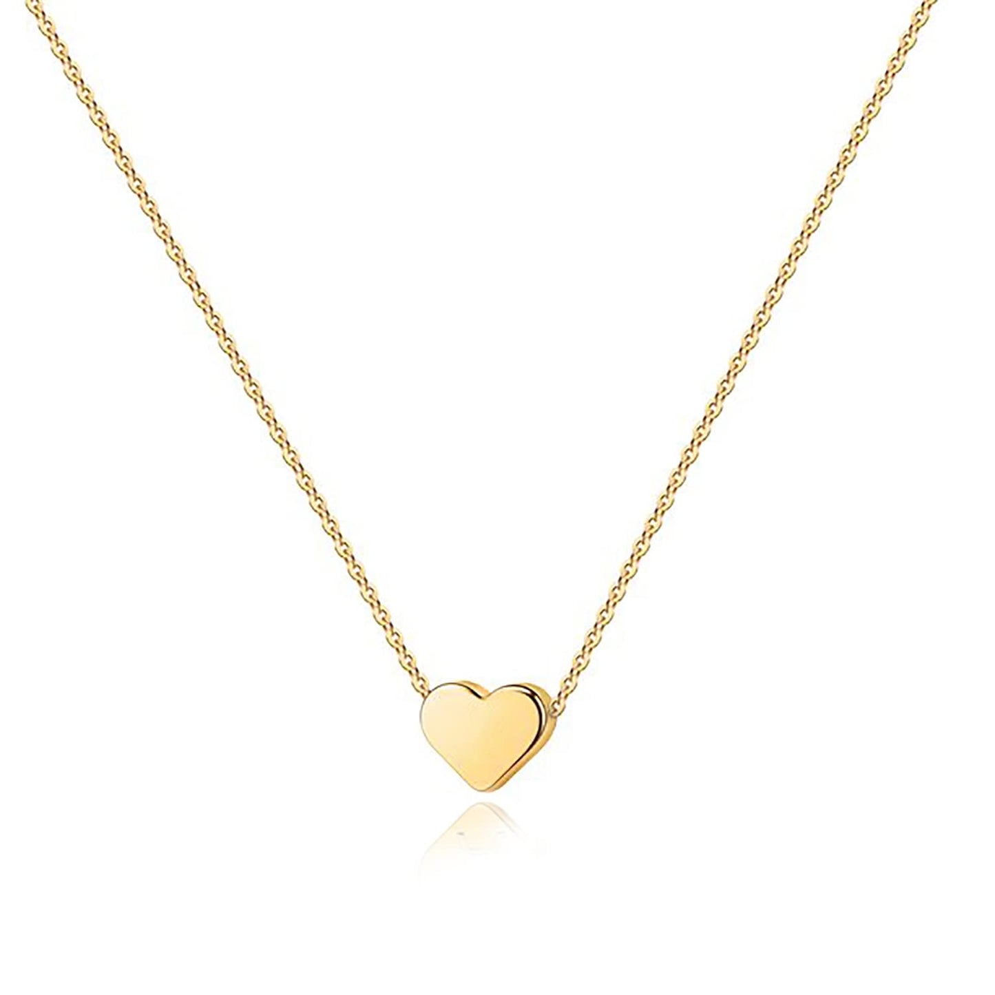 JSJOY 14K Gold Plated Cubic Zirconia Heart Necklace Gold Necklaces for Women
