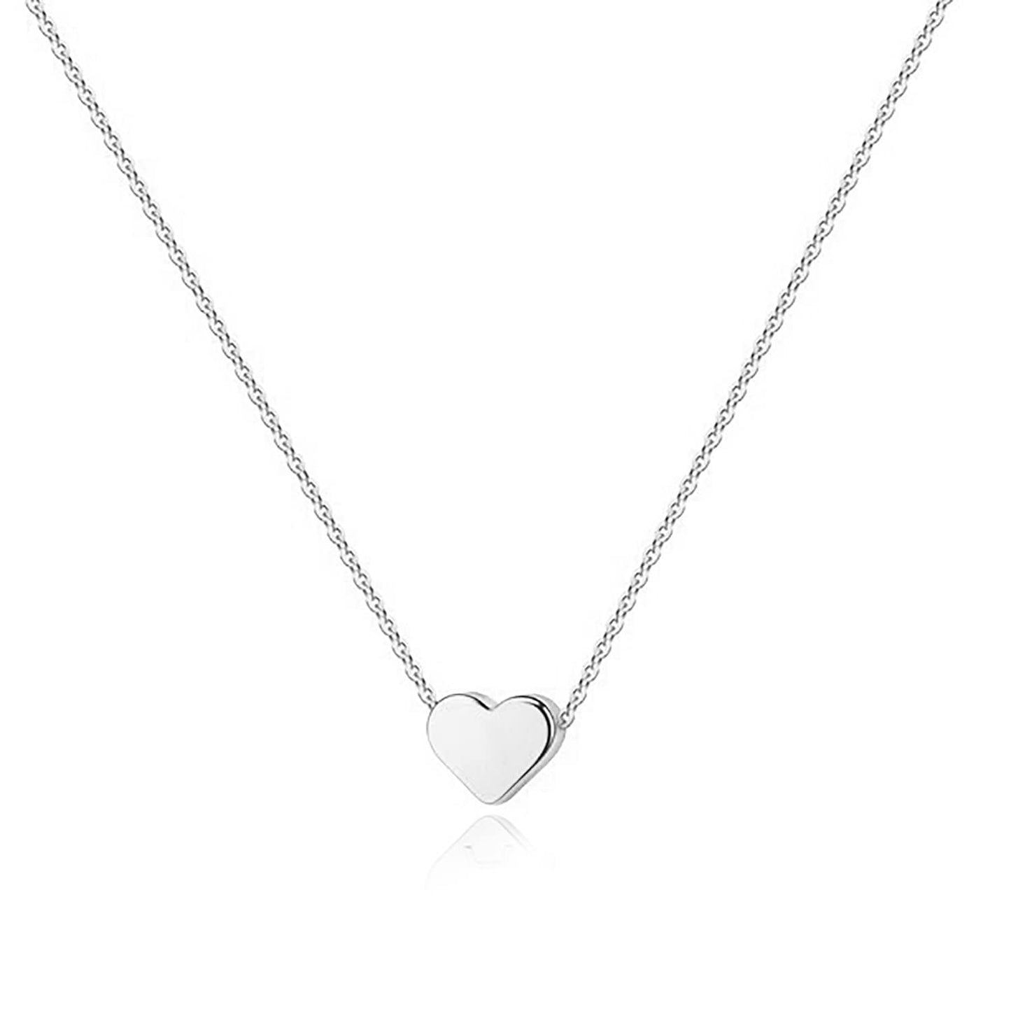 JSJOY 14K Gold Plated Cubic Zirconia Heart Necklace Gold Necklaces for Women