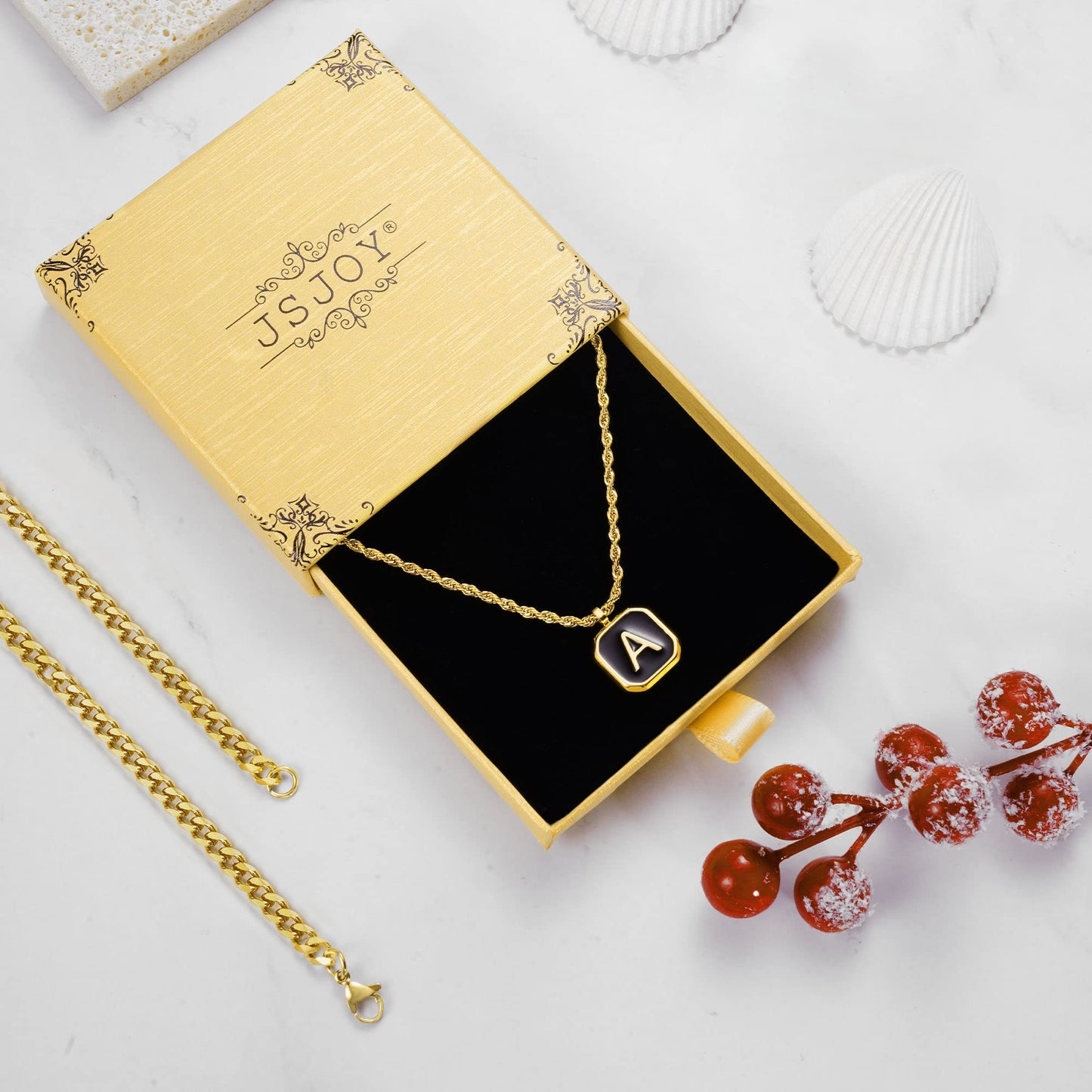 JSJOY Layered Initial Necklaces for Men