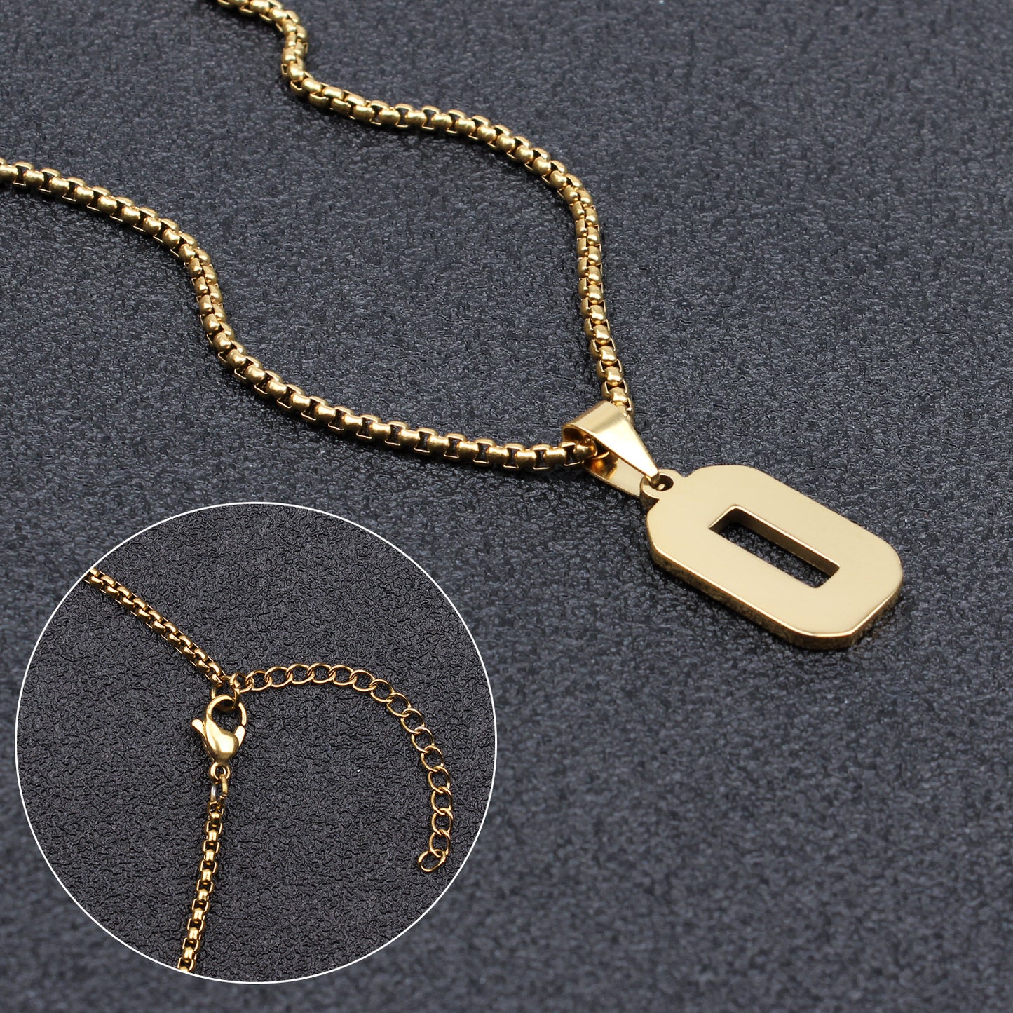 JSJOY Men Number Necklace for Boys 18K Gold Plated Sports Initial Stainless Steel Pendant Personalized Jewelry 3mm Chain Letter Pendant Necklaces for Women Gold Number Necklace Football/Soccer