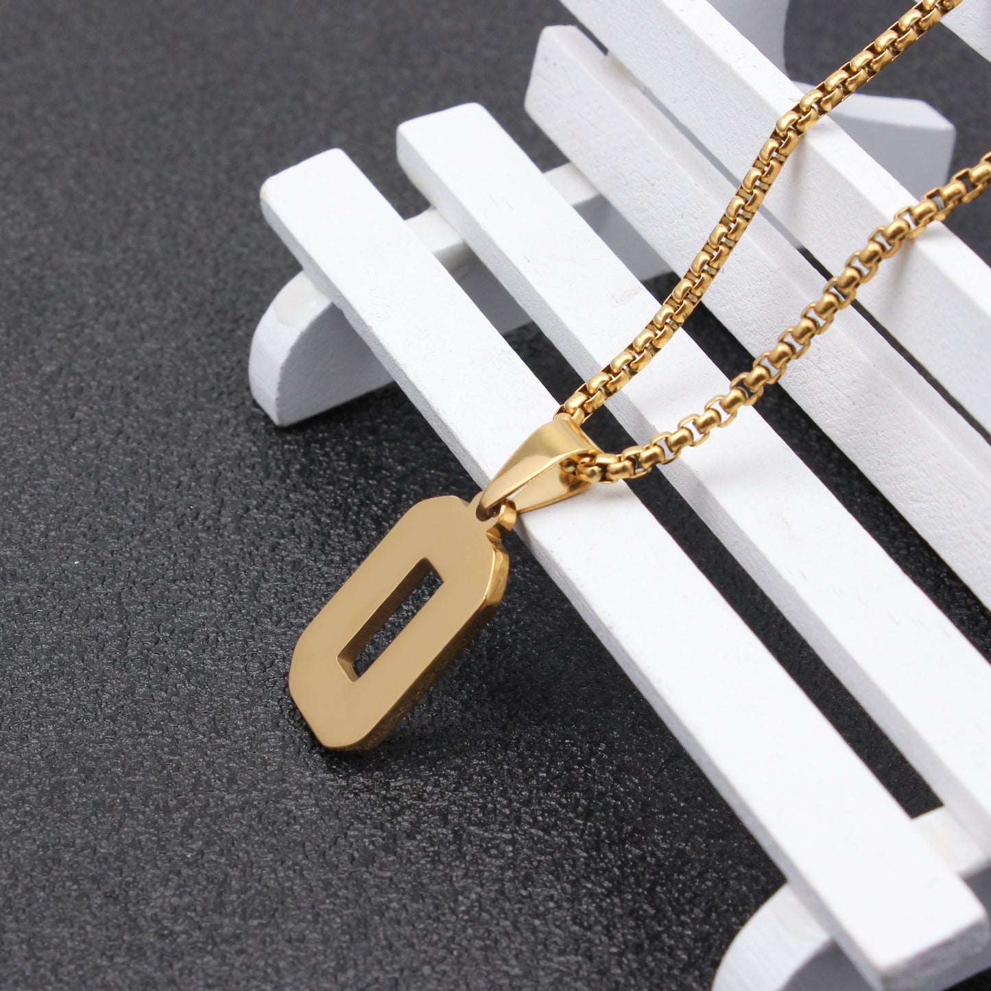 JSJOY Men Number Necklace for Boys 18K Gold Plated Sports Initial Stainless Steel Pendant Personalized Jewelry 3mm Chain Letter Pendant Necklaces for Women Gold Number Necklace Football/Soccer