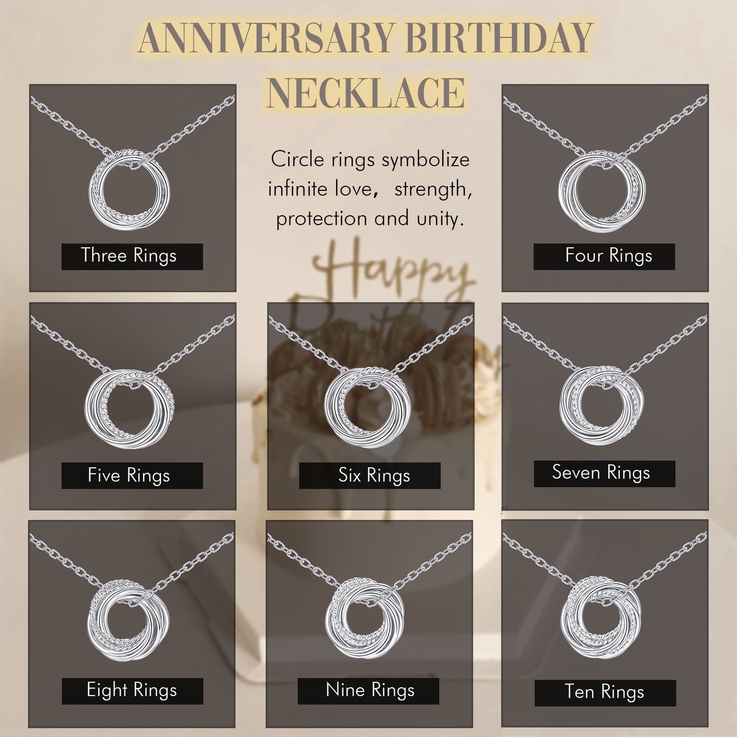 JSJOY Birthday Gifts for Women Sterling Silver Necklace 30th 40th 50th 70th 80th 90th Birthday Necklace For Her 3 4 5 6 7 8 9 Decade Jewelry 30 40 50 60 70 80 90 Years Old Anniversary gifts