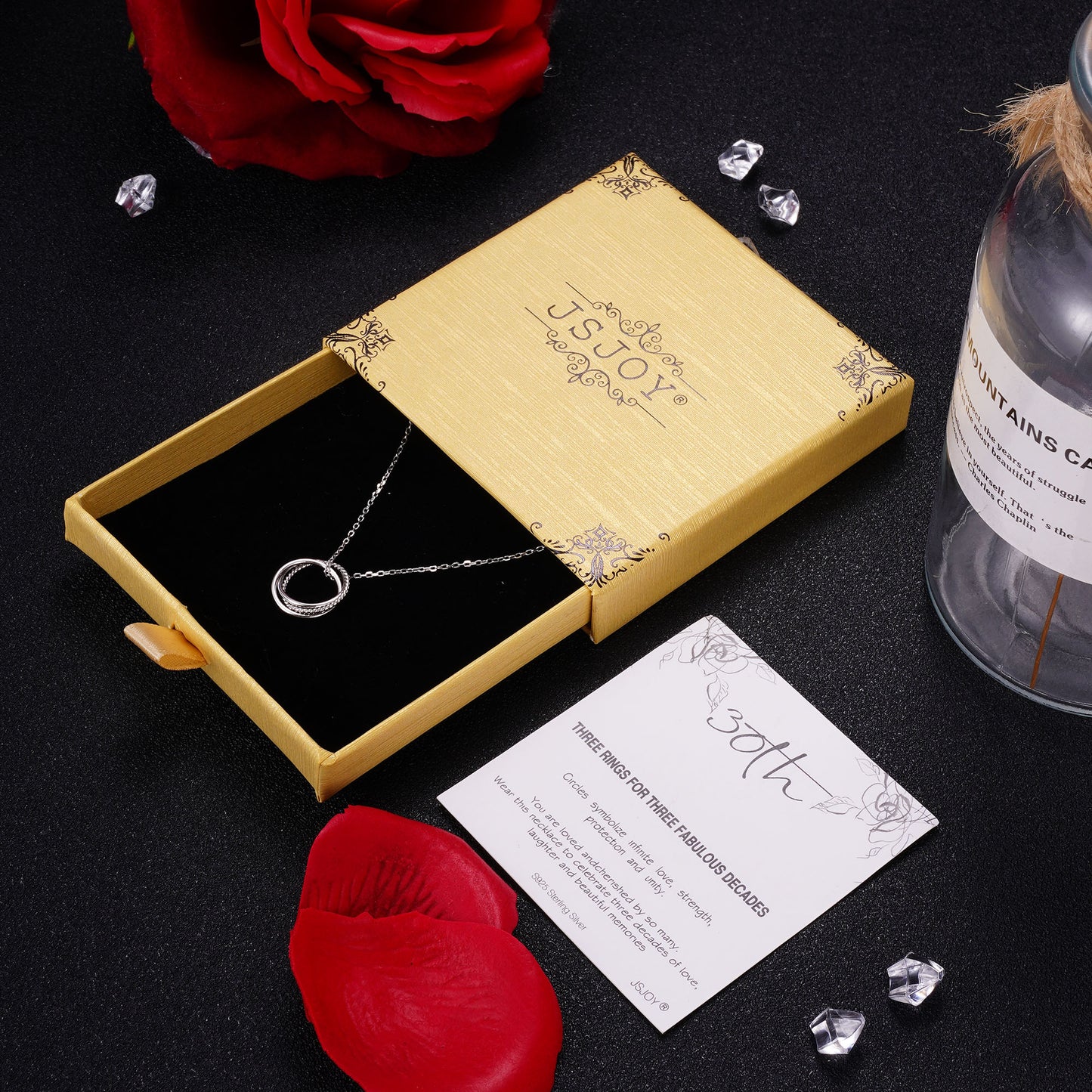 JSJOY Birthday Gifts for Women Sterling Silver Necklace 30th 40th 50th 70th 80th 90th Birthday Necklace For Her 3 4 5 6 7 8 9 Decade Jewelry 30 40 50 60 70 80 90 Years Old Anniversary gifts