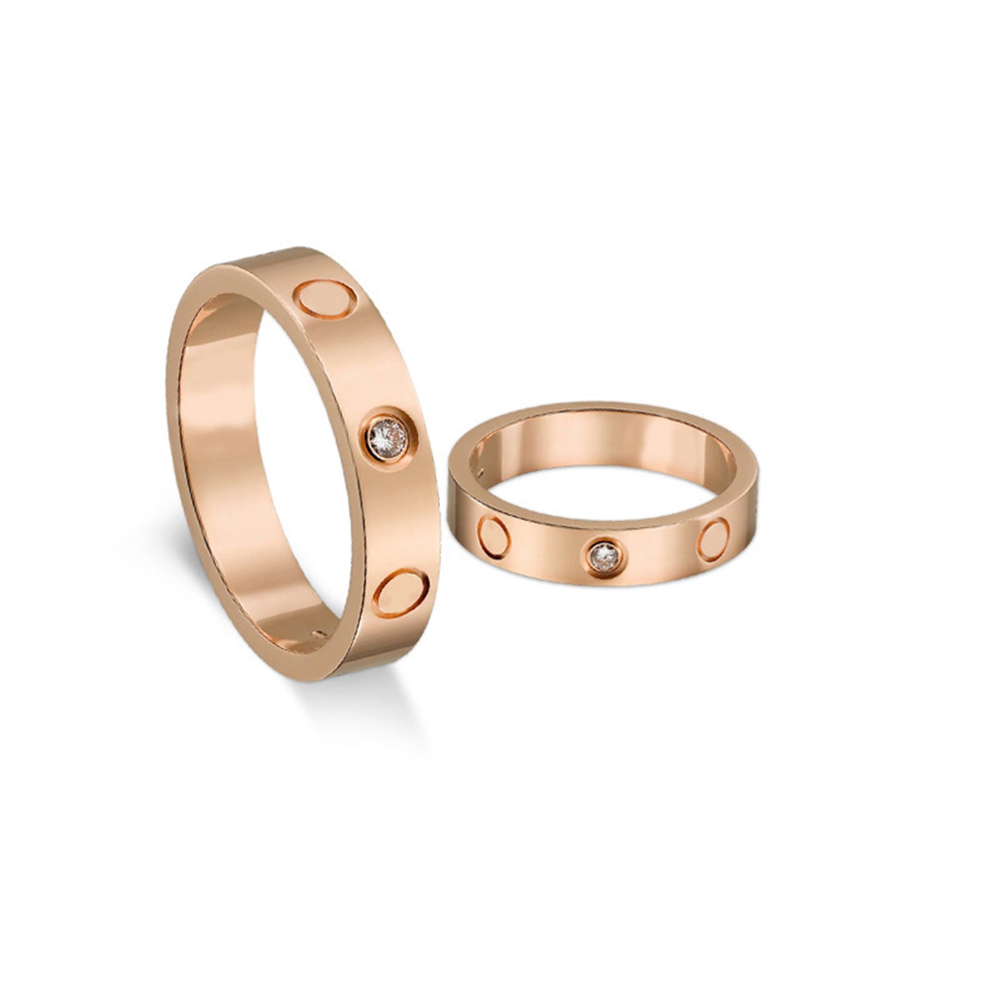 Diamond Ring Love Rings with Screw Design for Women Band Promise Rings 18k Titanium Steel Jewelry Birthday Gifts for Womens Mens Valentines Day