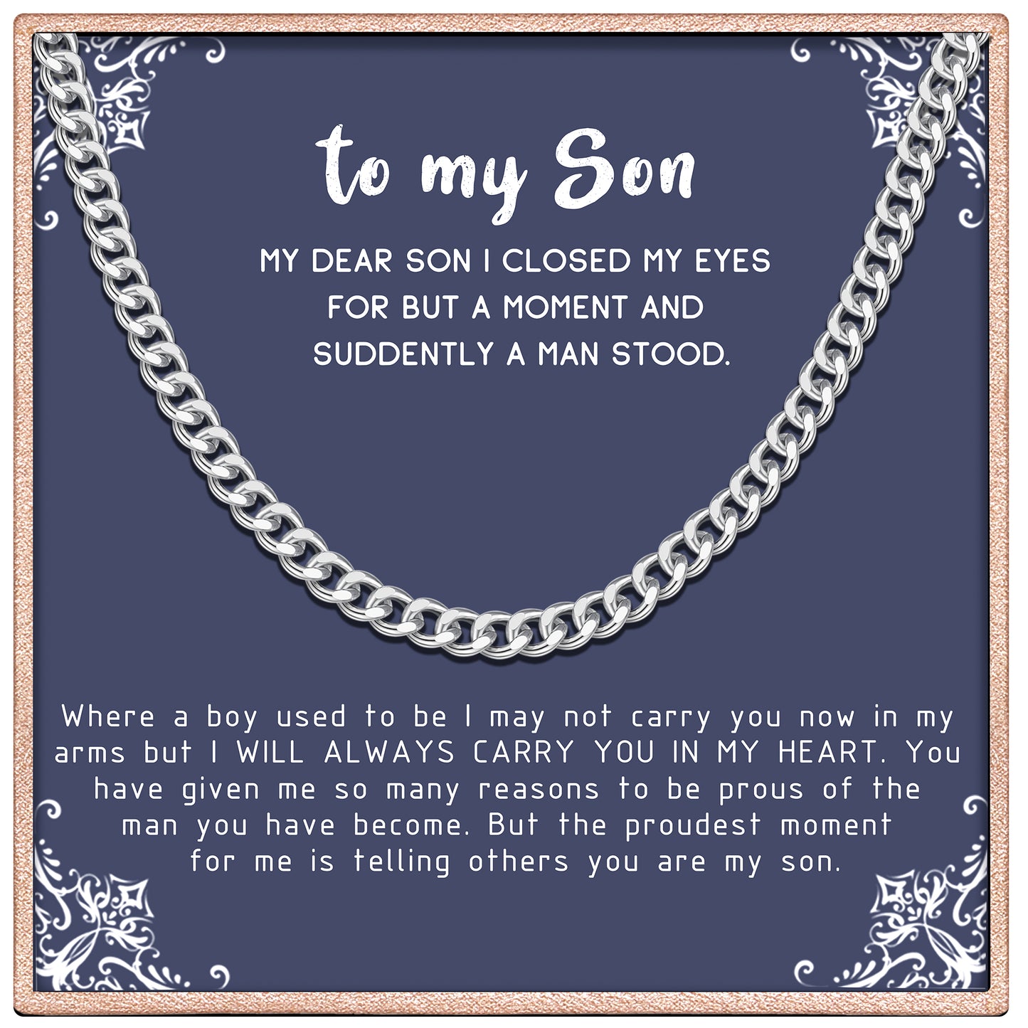 JSJOY Cuban Link Chain for Men Stainless Steel Cuban Curb Necklace White Gold Curb Cuban Chain for Men 6mm Hip Hop Chain Mens Jewelry 18"/20"/22"