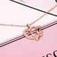 925 Sterling Silver Heart Shaped Butterfly Rose Pendant Necklace Ladies Heart Necklace 14k Gold Plated Minimalist jewelry