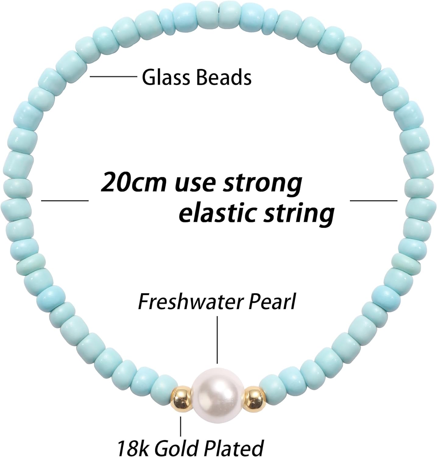 JSJOY Beaded Bracelets for Women Trendy Colorful Glass Beaded Stretch Bracelets Freshwater Pearl Beaded Bracelet for Teen Girls Seed Bracelet Jewelry Christmas Gifts for Her Mon Girlfriend