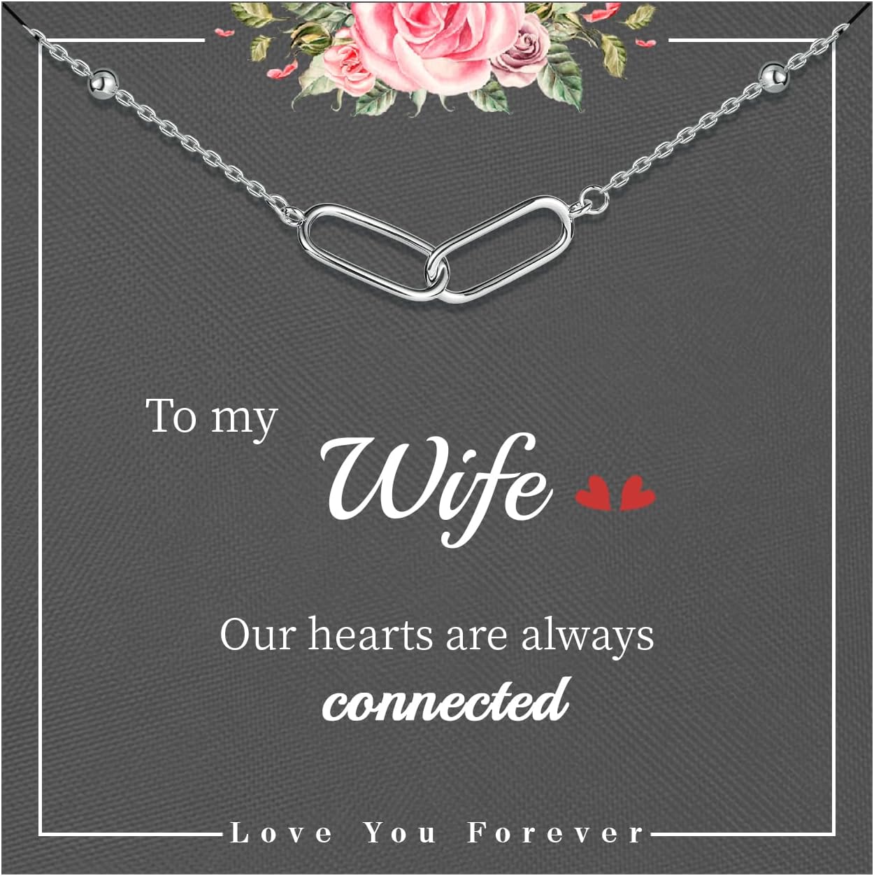 JSJOY Valentine's Day Gifts for Women Her Dainty Interlocking Papercilp Knot Necklace for Sister Wife Birthday Gifts for Girlfriend Mother Daughter Necklace Mother's Day Gifts