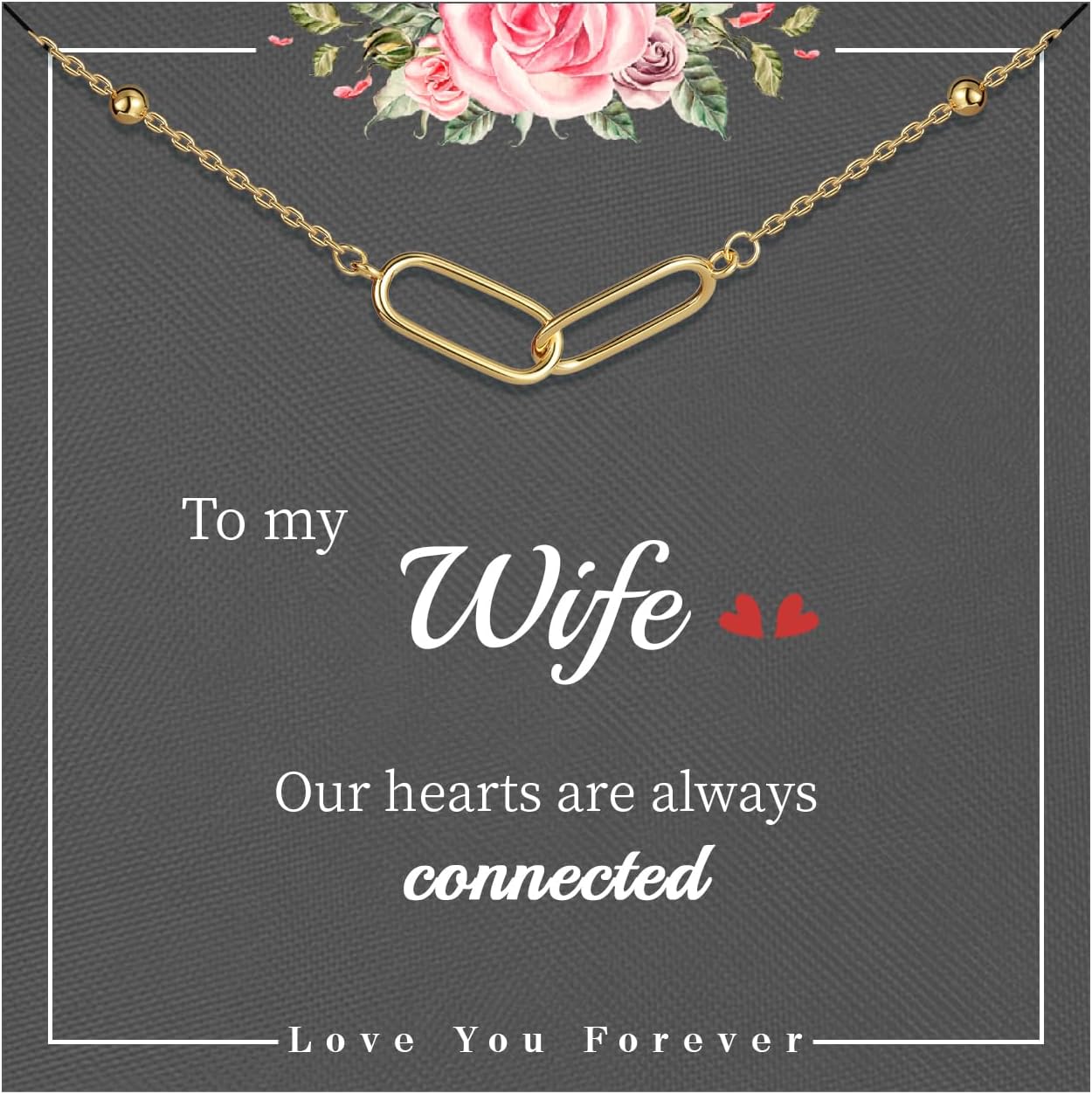 JSJOY Valentine's Day Gifts for Women Her Dainty Interlocking Papercilp Knot Necklace for Sister Wife Birthday Gifts for Girlfriend Mother Daughter Necklace Mother's Day Gifts