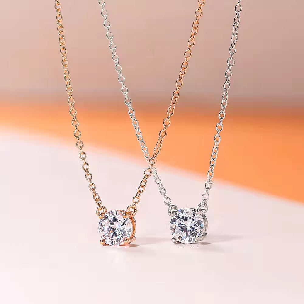 Silver Necklace For Women Cubic Zirconia Necklaces Crystal Pendants Womens Jewelry Mother Day Birthday Gift For Her
