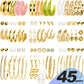 Jewelry set 45 Pairs Gold Hoop Earrings for Girls Women Chunky Twisted Small Big Hoops Packs Earrings for women mul Fashion Trendy Jewelry for Birthday Party Gift