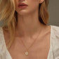 Gold layered Initial Necklace Women's 14K Gold Plated Bar Handmade Hexagonal Letter Pendant Bead Chain Necklace Women's Gold Jewelry Gift