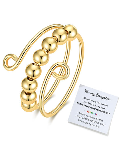 To My Daughter Fidget Ring for Anxiety Adjustable Stacking RING Fidget Rings for Anxiety for Women   Anxiety Relief Rainbow Fidget Ring Jewelry Gifts