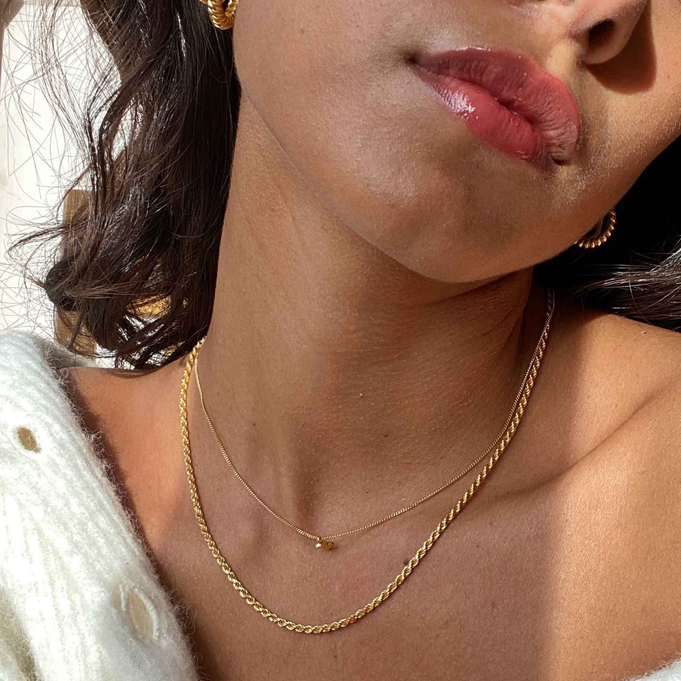 Coretta Layered Gold Necklace | Gold necklace layered, Gold drop necklace,  Prom necklaces