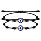 JSJOY Adjustable Evil Eye Black Bracelets 2PCS Black String Lucky Protection Handmade String Amulet for Women Men Boys Girls Family
