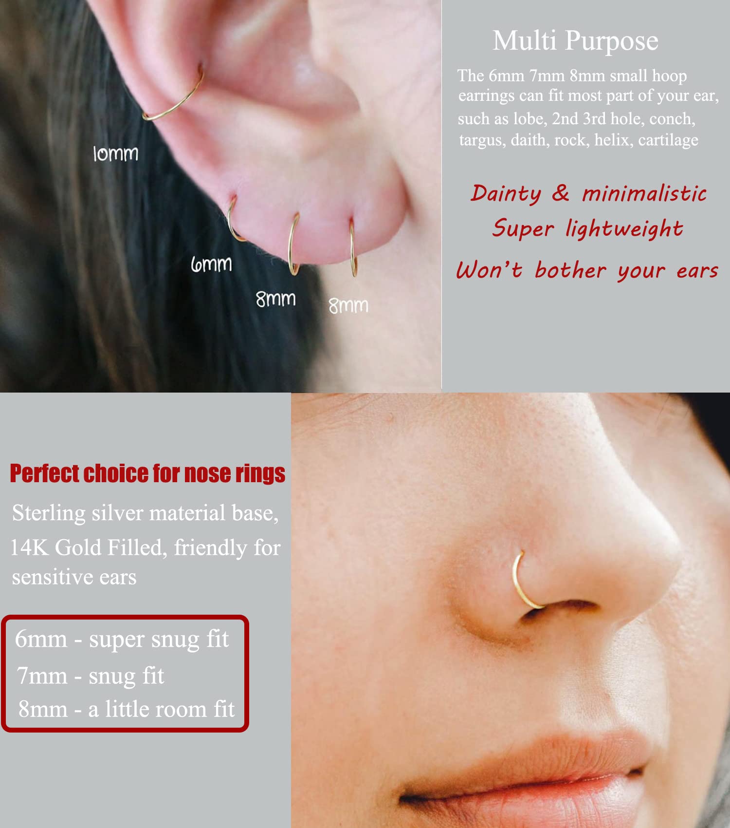 Cartilage hoop earrings for deals sensitive ears