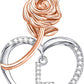 JSJOY Rose Heart Initial Necklaces for Women Girls A-Z Letter Pendant with Cubic Zirconia Mothers Day Graduation Birthday Gifts
