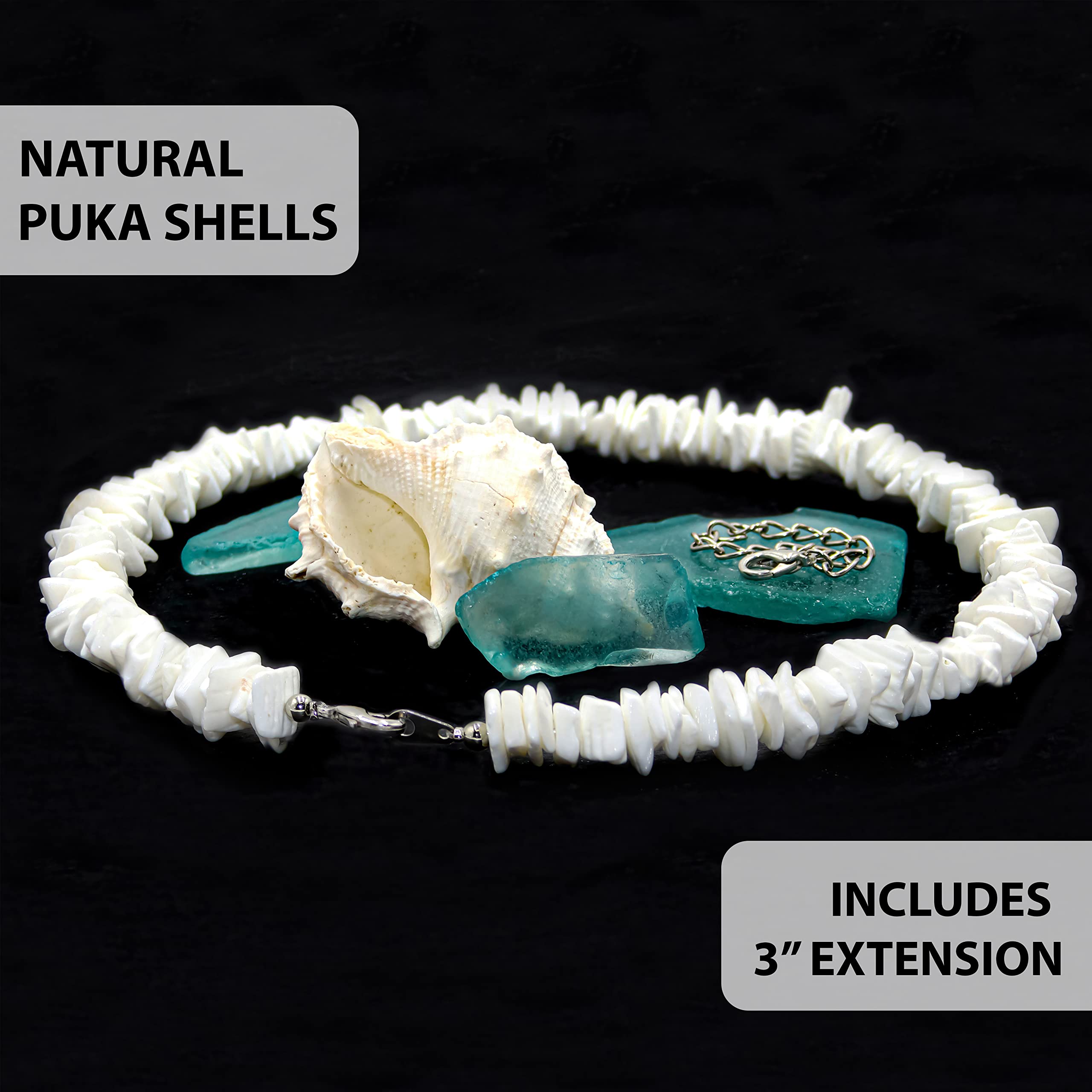 Fablinks White Puka Shell Necklace, Hawaiian India | Ubuy